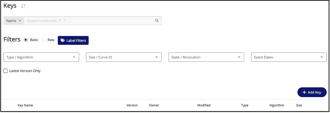 Thales CipherTrust Manager Add Key